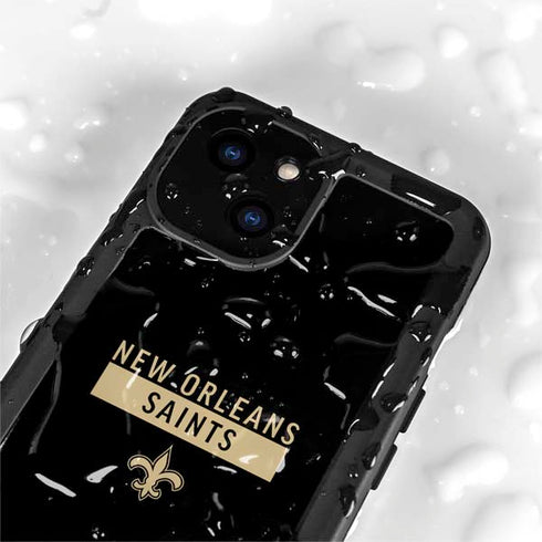NFL New Orleans Saints Black Performance Series iPhone 15 Plus Waterproof Case